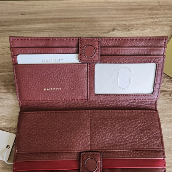 NWT Hammitt 110 North Wallet • Pomodoro Red Pebble • Brushed Gold - Picture 5 of 5